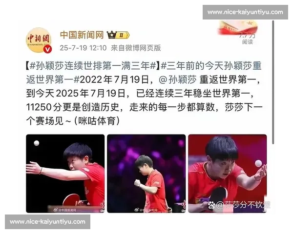 孙颖莎 11250 分断层领跑世界排名！连续 154 周稳居榜首创历史